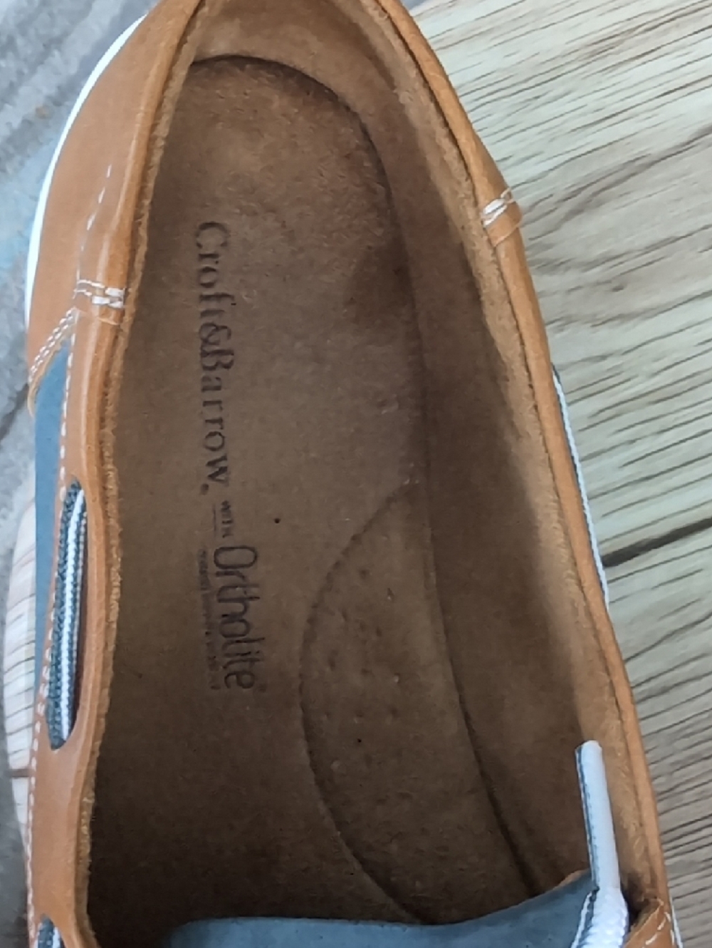 croft & barrow Blue and Brown Leather Boat Shoes - Picture 3 of 6